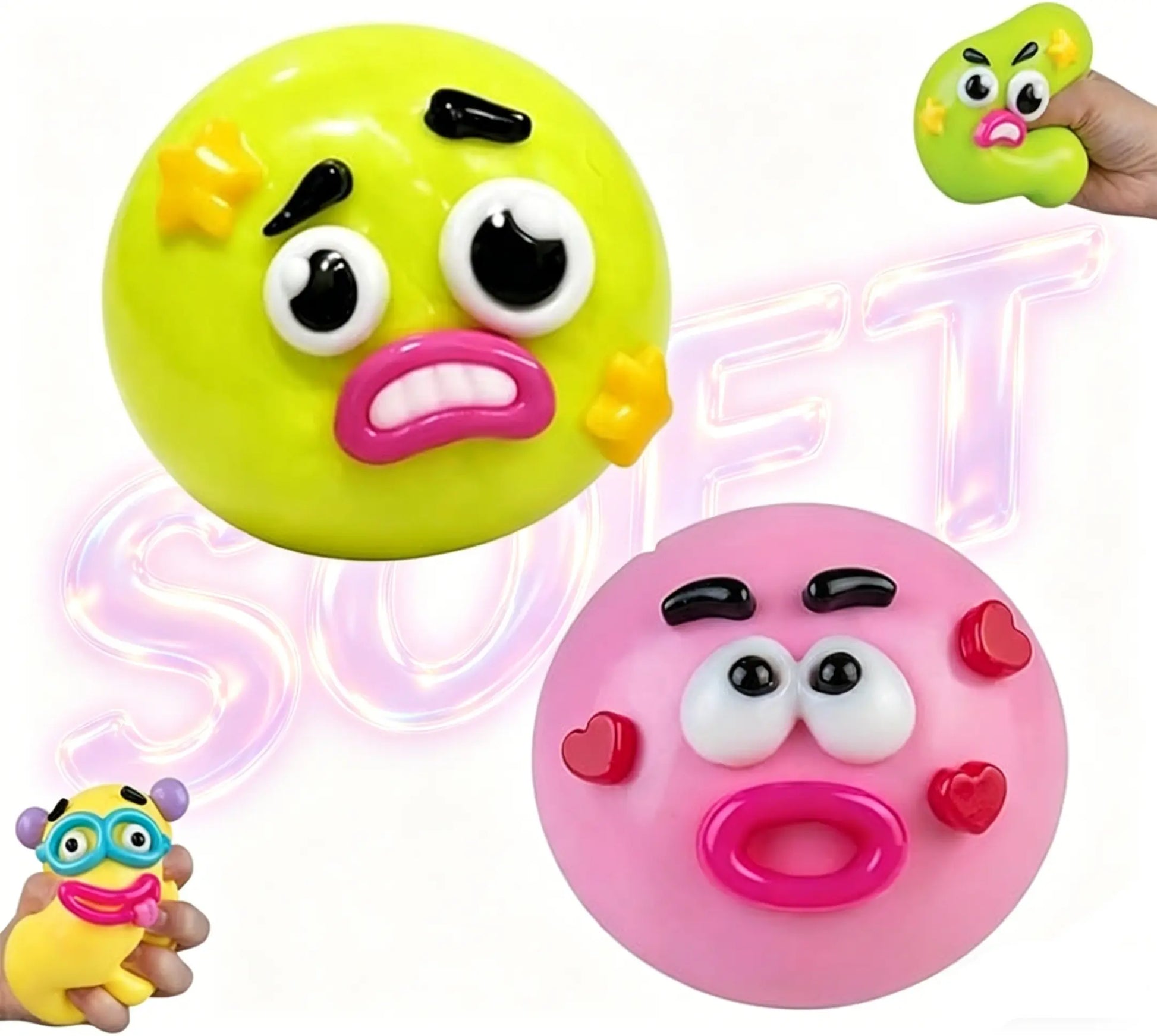 Smushers Squishy Cutie Toy - Multisensory Stress Relief Dog Face Swap, Soft and Moldable, Portable Anxiety Relief, Safe Maltose Material, Ideal for Party Favors
