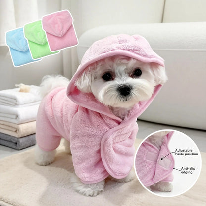Super Absorbent and Cute Pet Bathrobes for Small Dogs and Cats - Quick-Drying, Soft, Comfortable for All Seasons, Absorbent Bath Towels for Cats and Dogs, Quick-Drying Bathrobes with Secure Closure