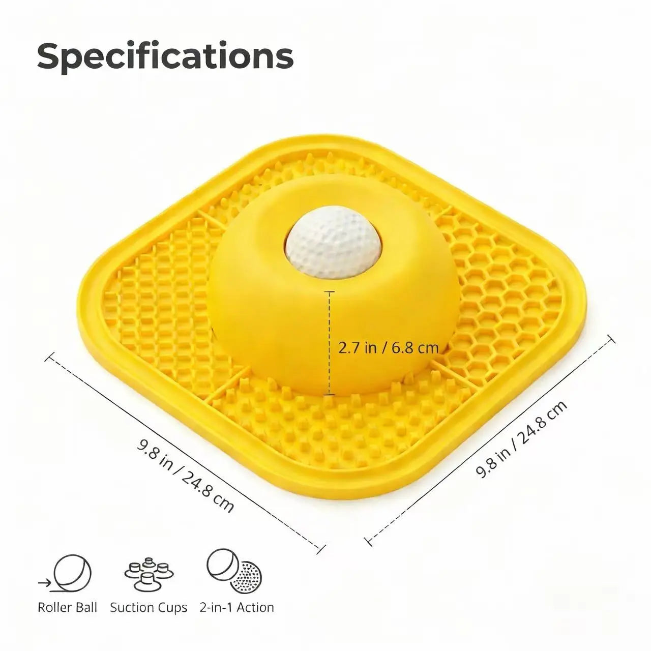Slow Feeding Enrichment Bowl with Licking Mat & Rolling Ball, Strong Suction Base, Ideal for Bone Broth & Yogurt Feeding, Relieves Anxiety and Boosts Mental Enrichment for Dogs