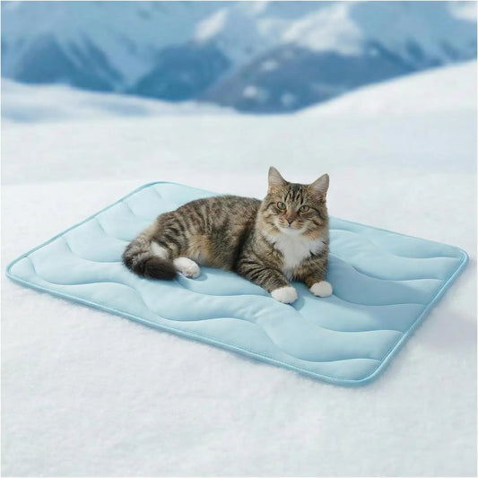 Dog Cooling Mat for Large Dogs, 30"X20" Self Cooling Pet Cooling Mat for Dogs & Cats, QMAX>0.5, Thickened Cool Fiber, Cooling Pad for Dog Bed, Durable Portable Indoor/Outdoor Summer,Blue