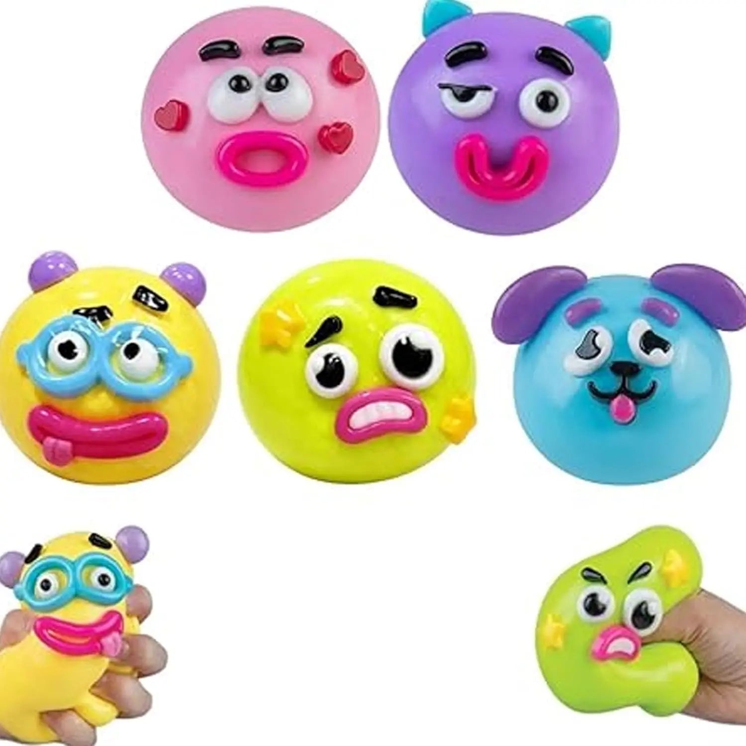 Smushers Squishy Cutie Toy - Multisensory Stress Relief Dog Face Swap, Soft and Moldable, Portable Anxiety Relief, Safe Maltose Material, Ideal for Party Favors