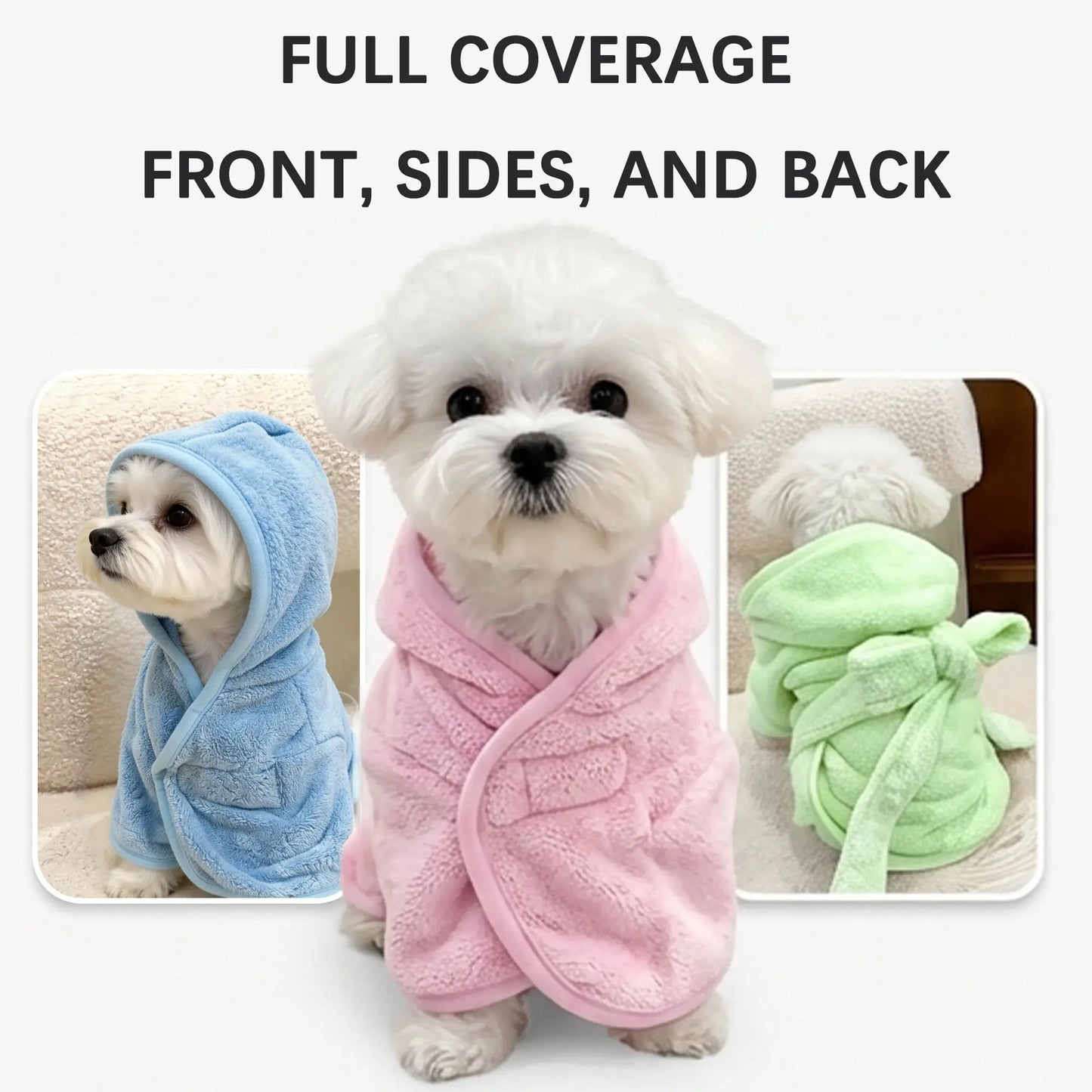 Super Absorbent and Cute Pet Bathrobes for Small Dogs and Cats - Quick-Drying, Soft, Comfortable for All Seasons, Absorbent Bath Towels for Cats and Dogs, Quick-Drying Bathrobes with Secure Closure