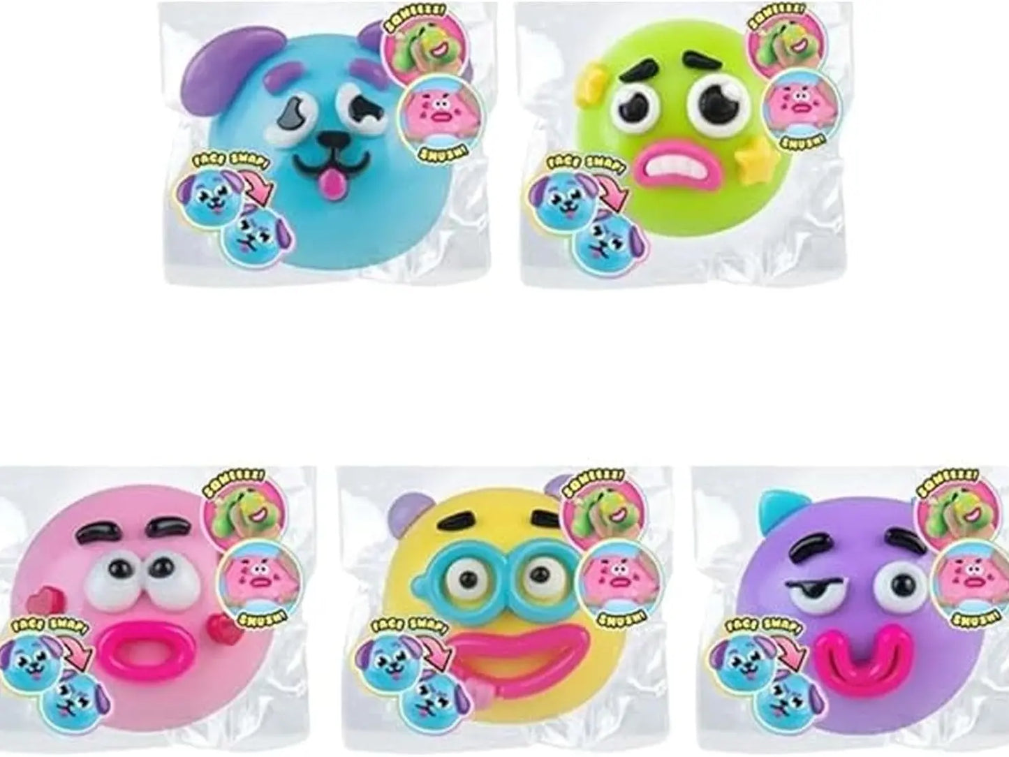 Smushers Squishy Cutie Toy - Multisensory Stress Relief Dog Face Swap, Soft and Moldable, Portable Anxiety Relief, Safe Maltose Material, Ideal for Party Favors